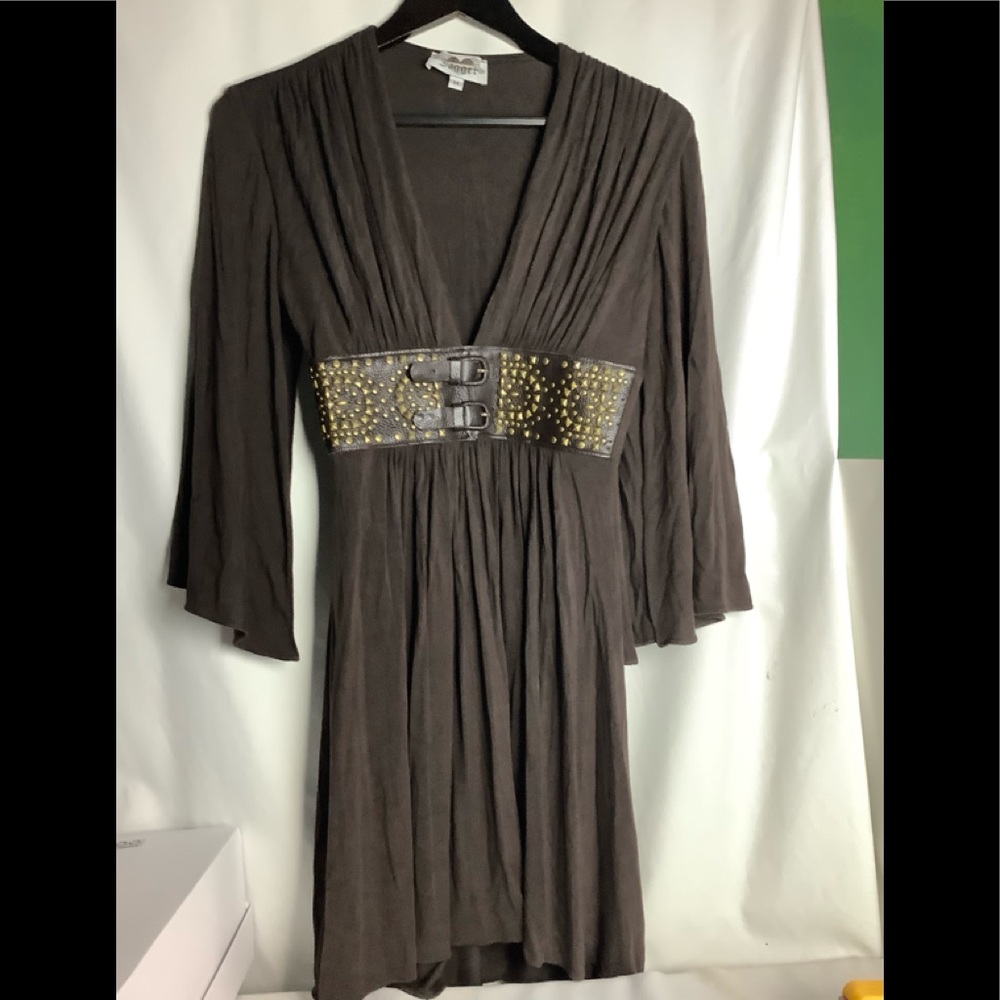 Vintage Tagger Attached Studs FrontBelt Mini Dress